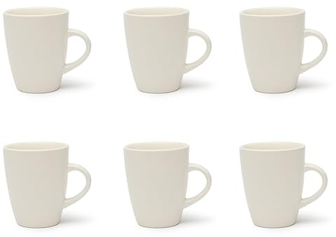 Excelsa Fashion White Set 6 Mug Bianche, Ceramica, Capacità 400 Ml.