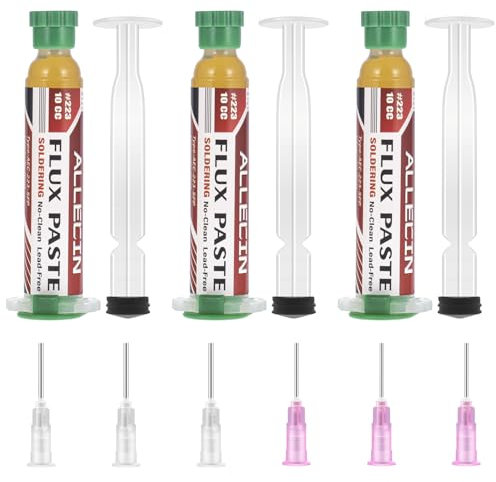 ALLECIN 3 Pièces 10mL Flux Soudure Sans Nettoyage 10CC Flux de Pâte à Souder Sans Plomb No Clean Solder Flux Paste AEC-223 pour SMD PCB BGA Électronique
