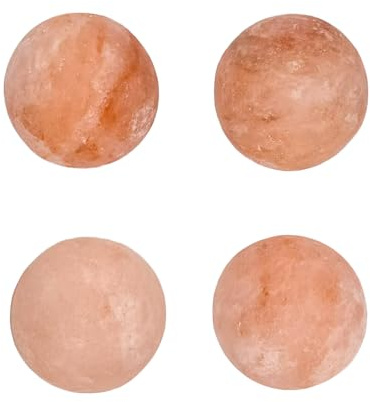 AROMASENSES - 4 Piedras de Masaje de Sal del Himalaya con Forma de Esfera - 100% Natural - Hechas a Mano