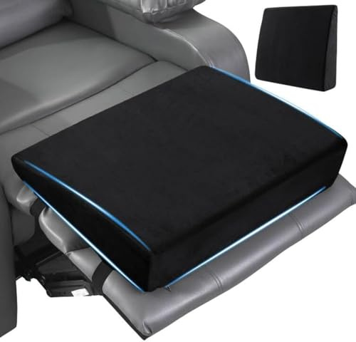 MABOZOO Wedge Recliner Leg Pillow, Foam Extra Large Foot Rest Cushion with Adjustable Straps, Recliner Footrest Extender Leg Elevation Pillow Wedge Pillow for Recliner, Bed, Sofa, Couch (Black)