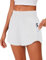 PINSPARK Damen Jogginghose Kurz Laufhose 2 in 1 Sport Shorts Winter Schnelltrocknende Fitness Sporthose Running Yoga Bodybuilding Sportliche Shorts Weiß XL