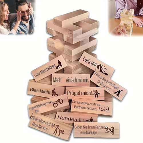 Generic Lust Tower, jeu d'empilage pour adultes pour la Saint-Valentin, 48 pièces, super coquine, jeu de couple cadeau