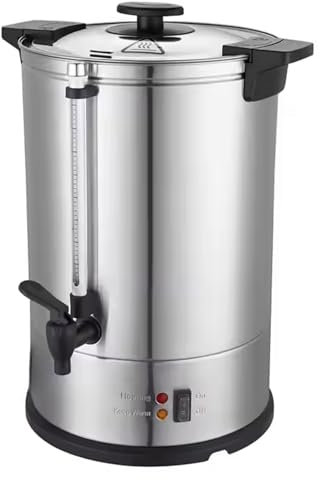 Générique Percolateur Inox Simple Paroi - 15L, 100 Tasses - Café Chauffé à 90-92°C - 1500W - Robinet Anti-Goutte et Jauge de Niveau - Idéal pour Hôtels, Bureaux et Réceptions