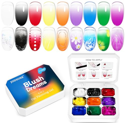JODSONE Set di 9 colori di smalti gel per unghie French Gradient Gel Nail Blush per nail art fai da te a casa