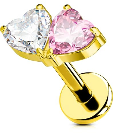 OUFER Body Piercing 16G Titan Labret Piercing Jewelry Helix Örhänge Trådlös Läppstift Push in Cartilage Platt Back Örhängen Nostril Piercing Jewellery 6 mm
