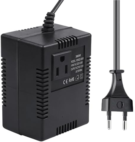 SGZIOO Transformador 220v a 110v 300w, Convertidor de Voltaje 220 a 110v, Adaptador de Corriente de Viaje para Teléfonos Móviles, Maquinillas de Afeitar