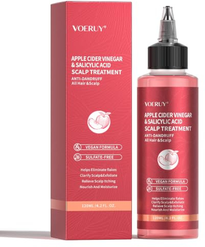 Scalp Treatment with Apple Cider Vinegar & Salicylic Acid, Refreshing Scalp | Clarifying Build Up & Purifying, Leave-In Scalp Detox for Dry Itchy Scalp Treatment,Vegan & Cruelty-Free,120ml