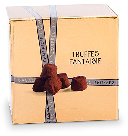 Truffes au Chocolat en Ballotin Or de 100g - saupoudrées de cacao