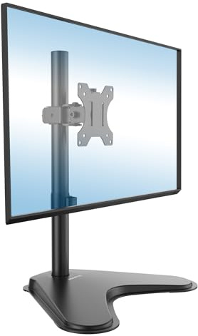 Mount-It! Monitor Stand for Desk, Freestanding Single Monitor Mount for 21.5–32 Screens, Height Adjustable VESA Stand with Tilt, Swivel & Rotation, Sturdy Base Supports 17.6 lbs