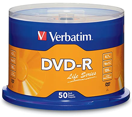 Verbatim® Life Series DVD-R Disc Spindle, Pack Of 50