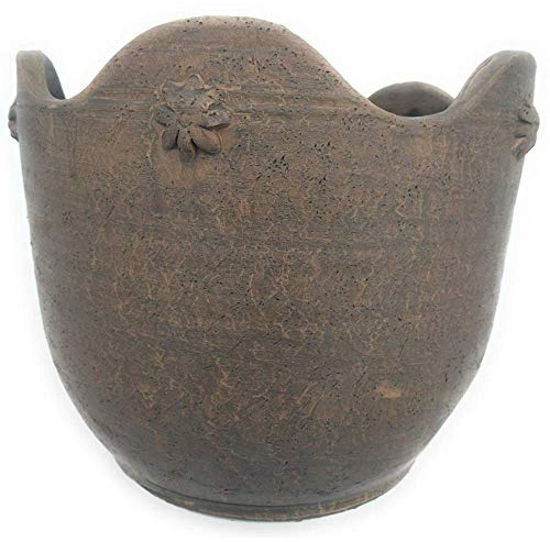 Maceta de barro FLORES P rustica exterior e interior 15 cm x 17 cm