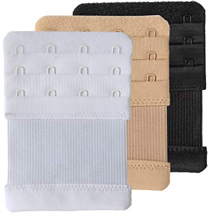 SAMGU BH för kvinnor förlängare 2 krokar/3 krokar/4 krokar/5 krokar/6 krokar mjuka stretchiga, 4 krokar 0,75 tum avstånd, flerfärgad, one size