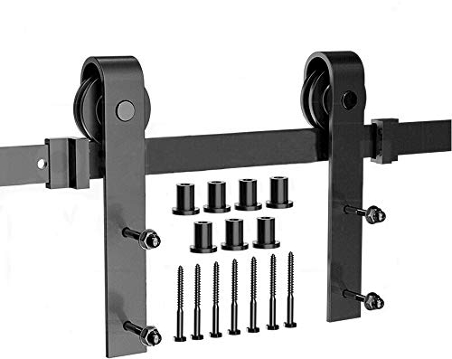 Système de Porte Coulissante, Kit de Rail pour Porte Coulissante, Rail + Roulette, 183 cm (Classique)