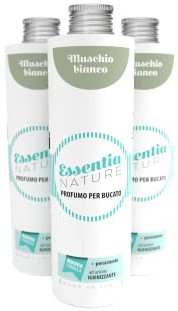 ESSENTIA Profumo per Bucato con Igienizzante, Essenza Profuma Bucato, Profumatore Bucato per Lavatrice con Estratti di Oli Essenziali Naturali (Muschio Bianco, 500 ml, confezione da 3)