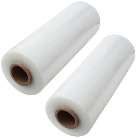 Auniwaig Lot de 2 rouleaux de film étirable transparent pré-étiré pour palettes - 15 cm x 200 m