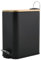 Spirella Kosmetikeimer 5 Liter Edelstahl mit Absenkautomatik und Inneneimer Erik Badezimmer Mülleimer Softclose Abfalleimer Schwarz Bambus, Kunststoff, Noir Mat, 5 litres