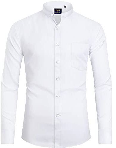 J.VER Men's Dress Shirts Long Sleeve Slim Fit Non Iron Business Casual Wedding Office Work Shirt