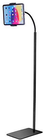 LanPavilion Tablet-Bodenständer, um 360 Grad drehbarer Metall-Tablet-Halter mit flexiblem Schwanenhals, kompatibel mit iPad, Samsung, Kindle und mehr, ideal für zum Ansehen von Filmen