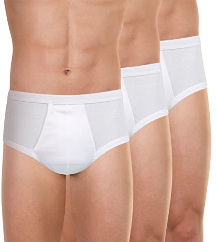 Eminence - Lot de 3 Slips Homme Taille Haute Ouvert Les Classiques - Taille : 7 - Couleur : Blanc