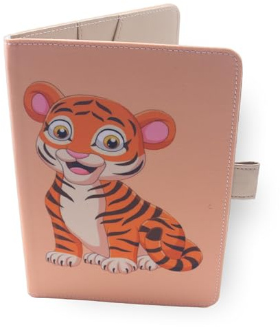 Protezione per libretto sanitario per neonati – Tigre – Formato A5 15 x 21 cm – alette per riporre le ordinanze