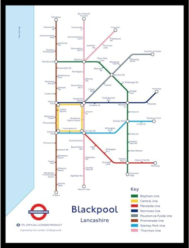The Happy Puzzle Company - Blackpool Underground Jigsaw Map 1000 Pieces - Jigsaw Puzzles for Adults 1000. This is an official Transport For London licenced product.