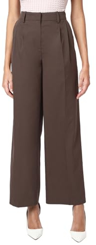 VERO MODA Damen Vmnila Mw Loose Dad Pant Noos Stoffhose, Chocolate Brown, 40W x 32L