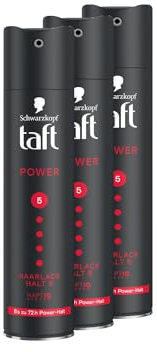 Schwarzkopf Taft Lot de 3 laques capillaires puissantes (3 x 250 ml) - Tenue 5 - Pour tous les types de cheveux - Tenue forte jusqu'à 72 heures - Formule végétalienne