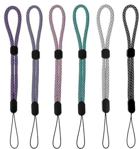GEEHUA 6 correas de muñeca para la mano, Ajustables cordón corto para teléfono Correas de Cámara, Correas De Muñeca Teléfono móvil con efecto reflectante, correa universal para cámara y cartera(B)
