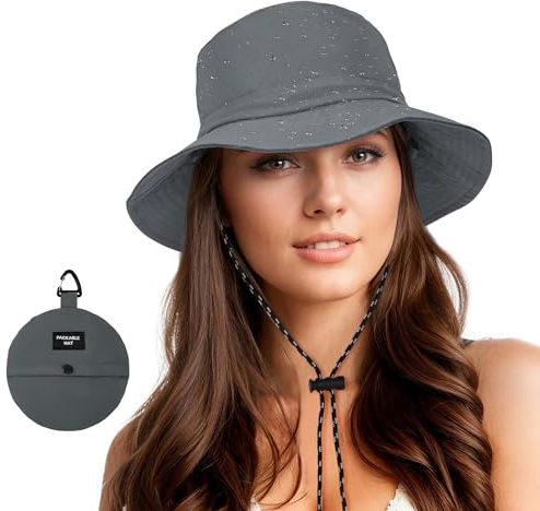 Durio Regenhut Damen Wasserdicht Fischerhut Damen Herren Anglerhut Bucket Hat Sonnenhut Faltbar Tragbar Outdoor Sommerhut Grau
