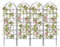 COSTWAY Lot de 4 Treillis de Jardin en Métal 180 x 50 cm, Clôture Décorative pour Plante Grimpante, Grille Fleurs Antirouille pour Jardin, Cour, Patio, Noir