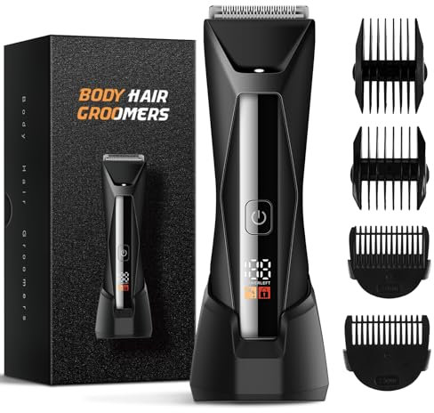 Brigin Intimrasierer Mann Rasierer Herren Elektrisch,Profi Wiederaufladbarkeit Körperrasierer mit LED-Anzeige,Ladestation,Intim Rasierer Männer für Brust Achselhöhle Leiste mit IPX7 wasserdicht