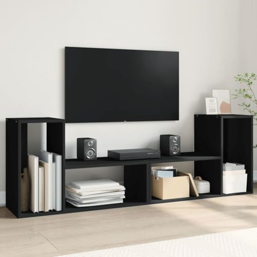 ShGaxin TV-möbler 2 st konstruerat trä svart 75x30x50 cm, TV-bord, TV-skåp, TV-skåp, TV-bord, vardagsrumsmöbler, vardagsrumsbord TV - 840787