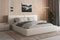 mb-moebel Polsterbett Bett mit Kopfstütze, Rahmenbettgestell, Bettkasten und Lattenrost, Bezug: Plusch, Doppelbett, Gepolsterter Kopfteil, Stauraumbett, Bett 06 (Cream (Anthology 20), 140x200 cm)