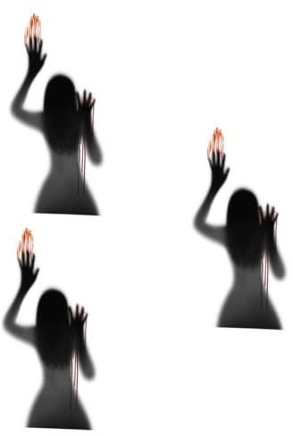 OSALADI 3pcs Halloween Wall Decal Sticker Blood Handprint Design Ornaments for Furniture Glass Doors Walls