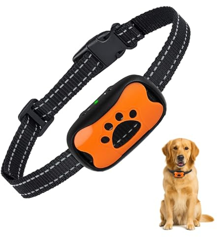 Puppy Safe Collier Anti-Aboiement pour Chien – sans Douleur ni Choc Électrique, 7 Niveaux Sensibilité, Vibration + Son, Taille Réglable,Rechargeable (Pink)