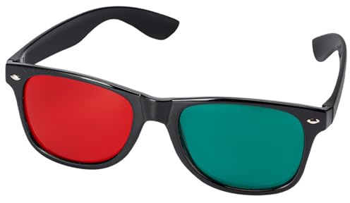 NIDONE Gafas 3D, Marco Negro Rojo Verde visión 3D de visualización para el Juego de DVD de la película de TV Dimensional y ambliopía