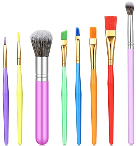 8 PCS Cake Candy Decorating Brushes, Cake Baking Brush Food Paint Brush Food Fondant Tools Sugar Cookie Decorating Supplies with Fondants Paste Tool for Christmas Biscuit Cakes Fondant Decor