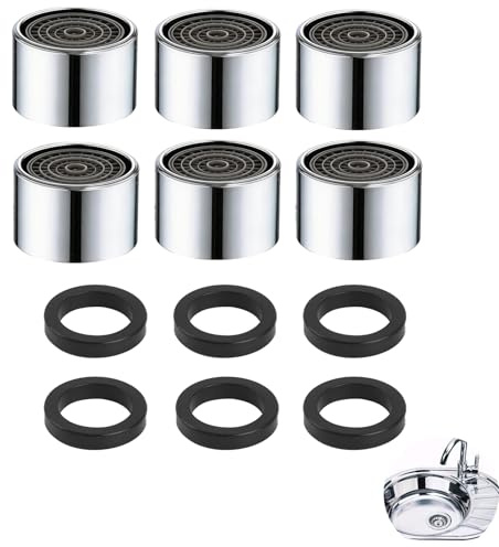 6 pezzi Perlatori per rubinetti M22 filettatura interna, filtro rubinetto in ottone, rubinetto a risparmio d'acqua con guarnizione, ugello miscelatore senza spruzzi, ricambio per cucina e bagno