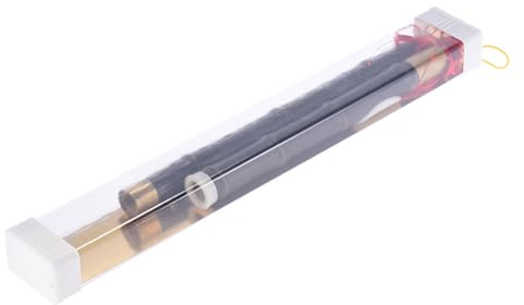 Generic Avtagbar Naturlig Svart Bambu Bawu, Tvärflöjtmusikinstrument med 7 Tonhål och Mässingsfog, Idealisk för Nybörjare Musikälskare