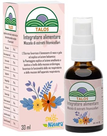 Solo Natura TALOS – Integratore Spray Sublinguale con Ribes Nero e Perilla, Benessere di Naso e Gola, Supporto Naturale per la Funzionalità delle Prime Vie Respiratorie, 30 ml