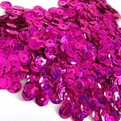 1400 Pailletten - Ø 6mm - Riesige Auswahl an Farben (Pink Glitzereffekt)