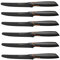 Fiskars 6 Stück Tafelmesser - Tomatenmesser Edge mit Wellenschliff rostfrei - Modernes Design - Schwarz