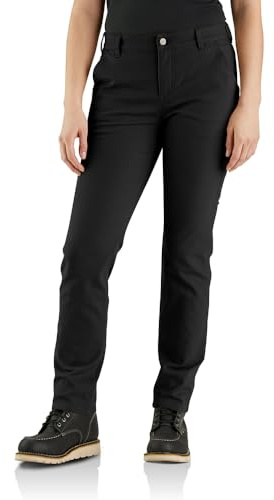 Carhartt Rugged Flex® Damen-Arbeitshose aus Segeltuch, lockere Passform, Schwarz, 36 DE