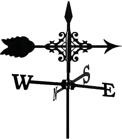 BRLIBESE Cast Iron Wind Vane Weathercock Metal Weather Vane Wind Direction Indicator Wind Measuring Tool for Garden Decor Farmhouse Decorative Outdoor Garden Wind(Color:C)
