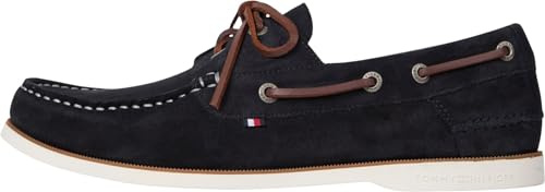 Tommy Hilfiger Chaussures Bateau Homme Core en Daim, Bleu (Desert Sky), 41