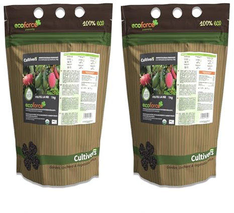 CULTIVERS Abono árboles Tropicales Ecológico 2x1 kg. Fertilizante para Aguacate, Mango, Litchi, Pitahaya, Papaya y Guayaba