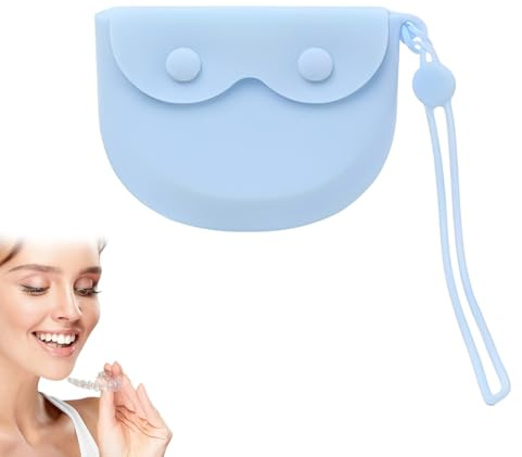 XUZOPIM Portable Container For False Teeth, Silicone Braces Box, Dentures Container For Retainer, Soft And Drop-Proof Tooth Splint Box, For Storing Braces