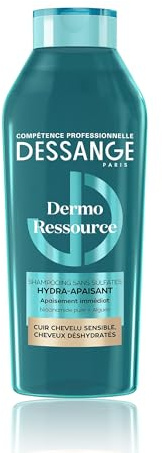 DESSANGE - Shampoing Hydra-Apaisant Dermo Ressource - Sans Sulfates - Formule Enrichie En Algues & Niacinamide Pure - Apaise & Hydrate - Cuir Chevelu Sensible & Cheveux Déshydratés - 280ml