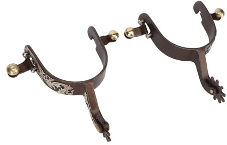 WIHFHGZ Spur Western Cowboy, Staffe Cavallo Vintage in Acciaio al Carbonio, 2 Pezzi - Design Antico, Rotella Girevole, Stile Western per Equitazione