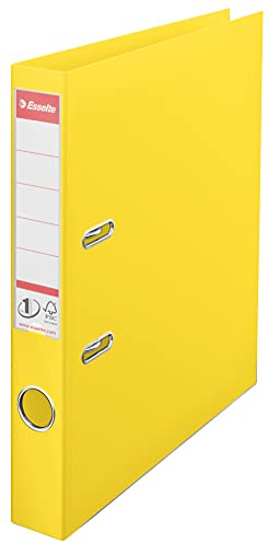 Esselte A4 Lever Arch File, Yellow, 52mm Spine, Plastic, Pack of 10, 811410